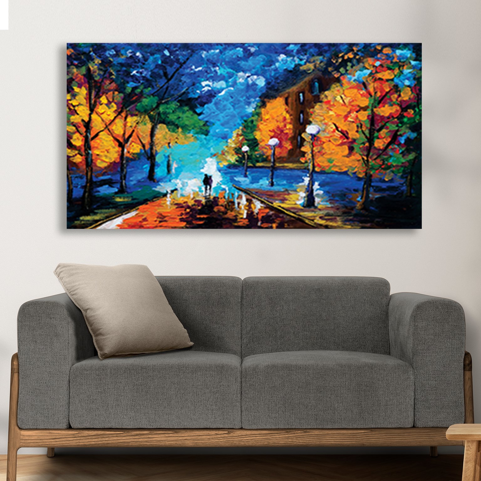 Classic Couple in Rainy Day Premium Canvas Painting decorative masterpiece for home decor